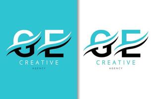 GE Letter Logo Design with Background and Creative company logo. Modern Lettering Fashion Design. Vector illustration