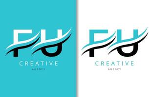 F U Letter Logo Design with Background and Creative company logo. Modern Lettering Fashion Design. Vector illustration