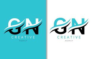 G N Letter Logo Design with Background and Creative company logo. Modern Lettering Fashion Design. Vector illustration