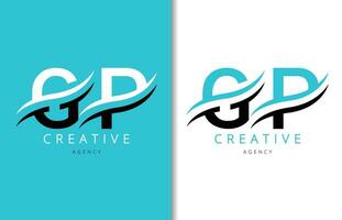 GP Letter Logo Design with Background and Creative company logo. Modern Lettering Fashion Design. Vector illustration