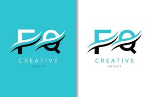 F Q Letter Logo Design with Background and Creative company logo. Modern Lettering Fashion Design. Vector illustration