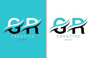 GR Letter Logo Design with Background and Creative company logo. Modern Lettering Fashion Design. Vector illustration