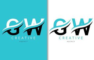 G W Letter Logo Design with Background and Creative company logo. Modern Lettering Fashion Design. Vector illustration