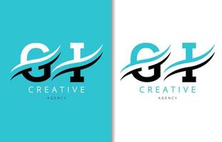 GI Letter Logo Design with Background and Creative company logo. Modern Lettering Fashion Design. Vector illustration