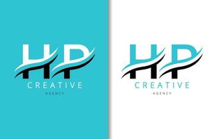 HP Letter Logo Design with Background and Creative company logo. Modern Lettering Fashion Design. Vector illustration