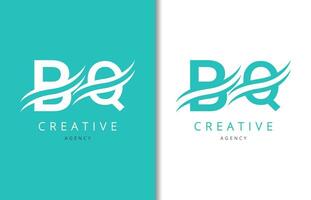 B Q Letter Logo Design with Background and Creative company logo. Modern Lettering Fashion Design. Vector illustration