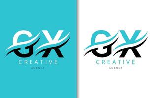 G X Letter Logo Design with Background and Creative company logo. Modern Lettering Fashion Design. Vector illustration