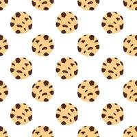 Chocolate Chip Cookies doodle seamless pattern. Cartoon vector flat illustration background. For print, textile, web, home decor, fashion, surface, graphic design.