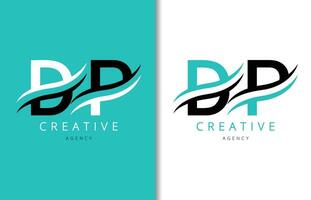 DP Letter Logo Design with Background and Creative company logo. Modern Lettering Fashion Design. Vector illustration