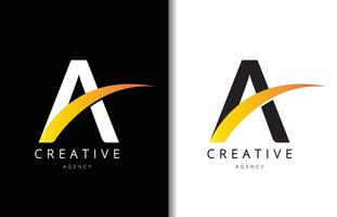 A Letter Logo Design with Background and Creative company logo. Modern Lettering Fashion Design. Vector illustration