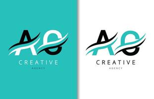 AC Letter Logo Design with Background and Creative company logo. Modern Lettering Fashion Design. Vector illustration