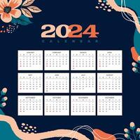 calendario 2024 diseño modelo para contento nuevo año vector