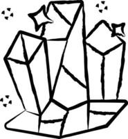 Crystals hand drawn vector illustrations