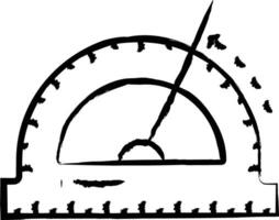 Protractor hand drawn vector illustrations