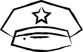 policía sombrero mano dibujado vector ilustración