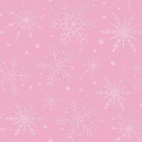 Beautiful pink seamless pattern with snowflakes vector