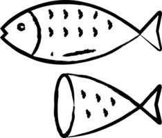 Fish cut hand drawn vector illustrations