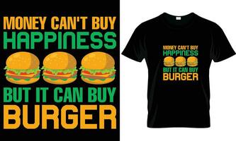 Burger t-shirt design vector graphic.