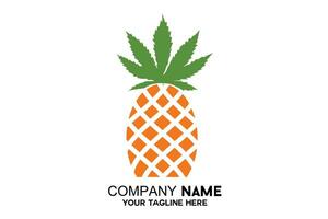 the pineapple fruit logo is yellow vector