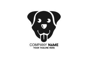 simple dog head silhouette vector logo