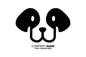 simple black dog face logo vector