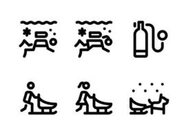 Simple Set of Winter Sport Vector Line Icons