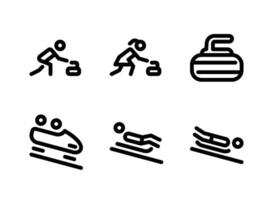 Simple Set of Winter Sport Vector Line Icons