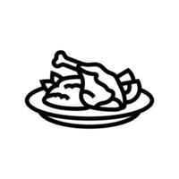 duck confit french cuisine line icon vector illustration