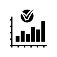 graph check mark glyph icon vector illustration