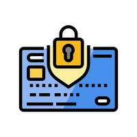 credit card security bank payment color icon vector illustration