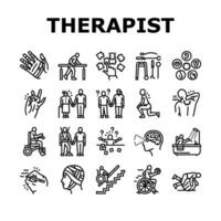 occupational therapist health icons set vector