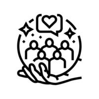 support group mental health line icon vector illustration