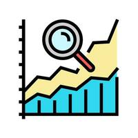 graph search magnifying glass color icon vector illustration