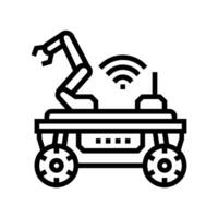 mobile robot autonomous delivery line icon vector illustration