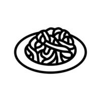 Fettuccine Alfredo italiano cocina línea icono vector ilustración