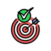 arrow target check mark color icon vector illustration