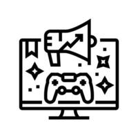 márketing juego desarrollo línea icono vector ilustración