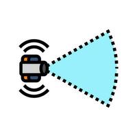 lidar sensors autonomous delivery color icon vector illustration