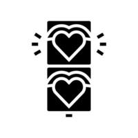 traffic lights heart glyph icon vector illustration