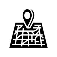 mapa puntero GPS glifo icono vector ilustración