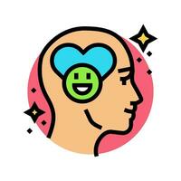 emotional well being mental health color icon vector illustration