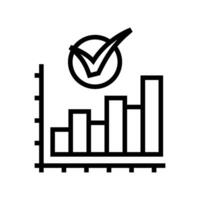 graph check mark line icon vector illustration