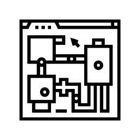 level design game development line icon vector illustration