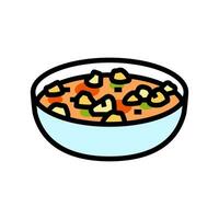 Minestrone sopa italiano cocina color icono vector ilustración