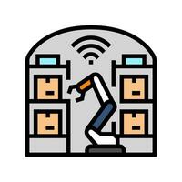 automated warehouse autonomous delivery color icon vector illustration