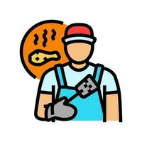 grill master restaurant chef color icon vector illustration