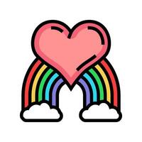 heart rainbow color icon vector illustration