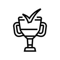 trophy check mark line icon vector illustration