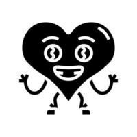 heart character happy emotions glyph icon vector illustration