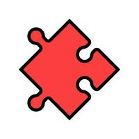 jigsaw piece puzzle color icon vector illustration